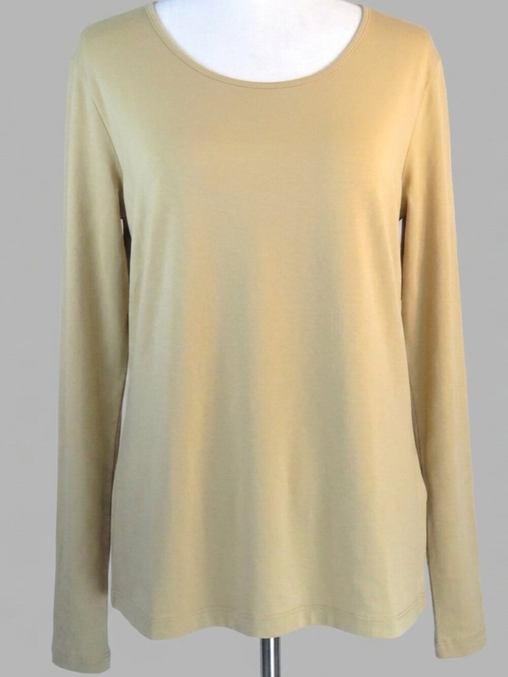 Talbots Women's Tan Long-Sleeve Pullover Top Size L (C1875)